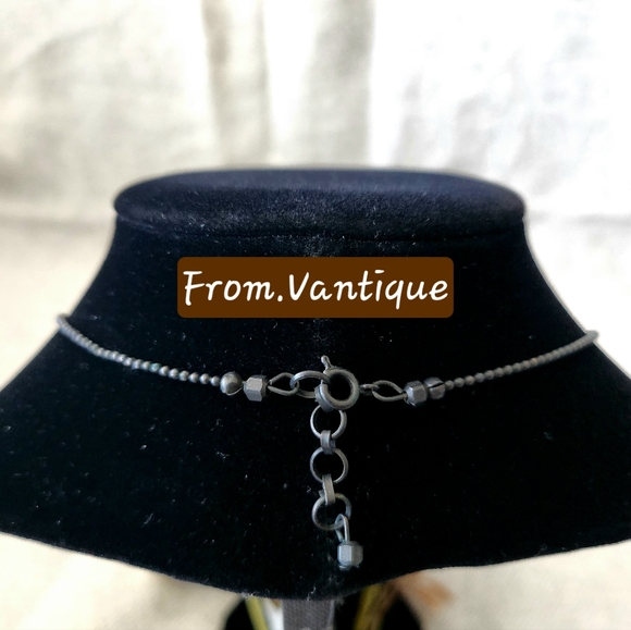 🔶️⚫️ Vintage Orange & Black Beaded Linked Dangling Necklace ⛓️ - Picture 3 of 4
